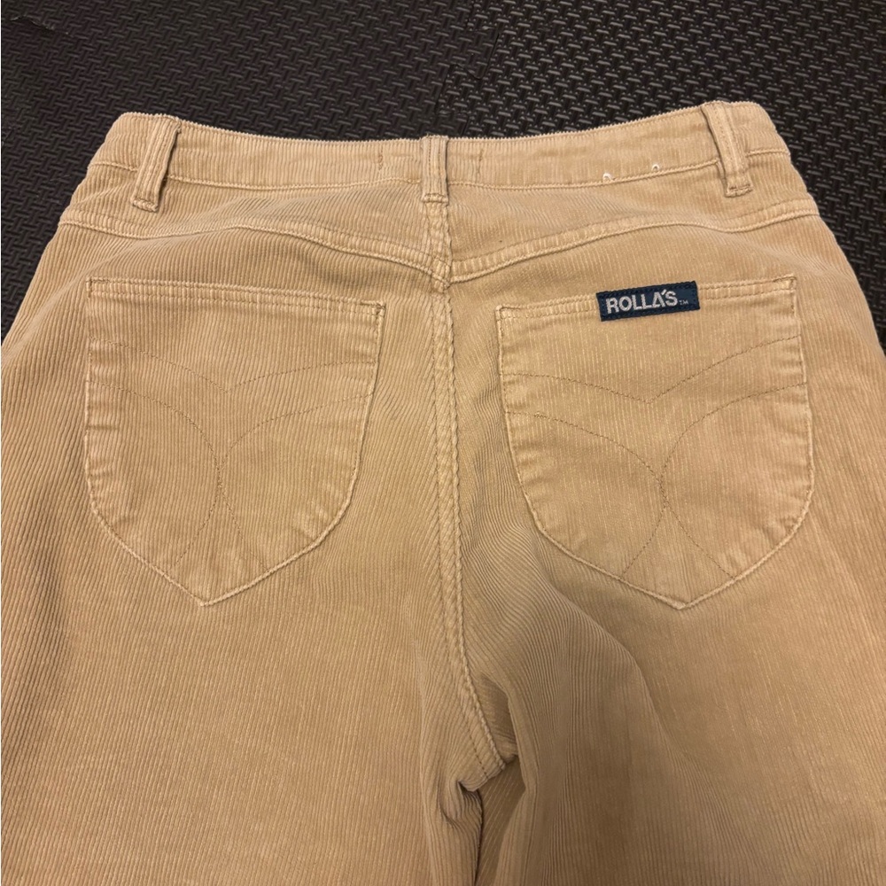 ROLLA'S Beige Corduroy Crop Flare Pants